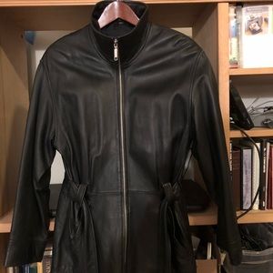 Valerie Stevens Black Leather Coat